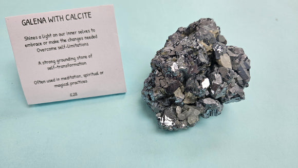 Crystals - Galena with Calcite Cluster