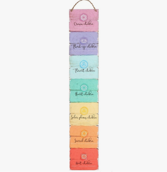 Wall Hanging - 7 Chakra Wooden Plaque