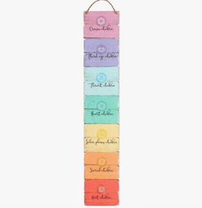 Wall Hanging - 7 Chakra Wooden Plaque