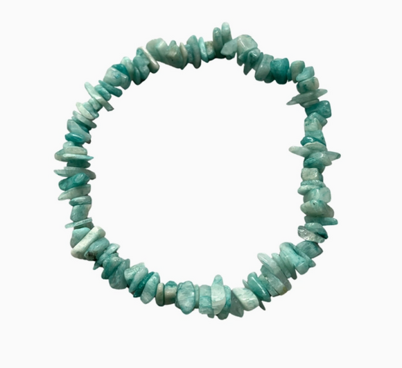 Gemstone Chip Stretch Bracelet - Amazonite