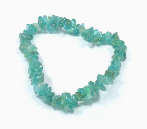 Gemstone Chip Stretch Bracelet - Blue Apatite