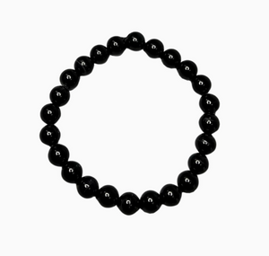 Crystal Bead Bracelet - Black Agate