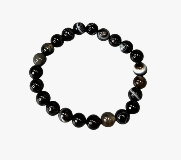 Crystal Bead Bracelet - Black Onyx