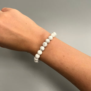 Crystal Bead Bracelet - Howlite