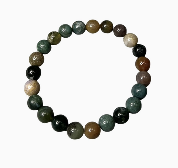 Crystal Bead Bracelet - Indian Agate