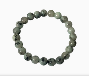 Crystal Bead Bracelet - Kiwi Jasper