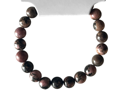 Crystal Bead Bracelet - Rhodonite