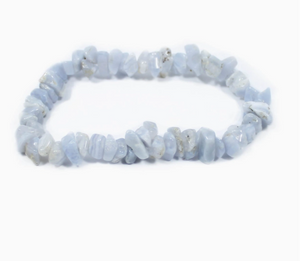 Gemstone Chip Stretch Bracelet - Blue Lace Agate