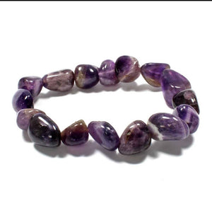 Gemstone Tumble Stretch Bracelet - Amethyst