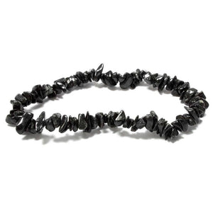 Gemstone Chip Stretch Bracelet - Black Tourmaline