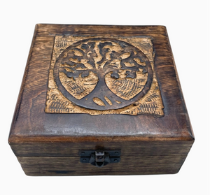 Carved Wooden Box - Tree of Life