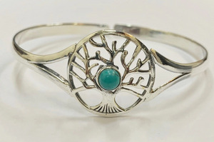 Tree of Life - Cuff Bangle - Turquoise