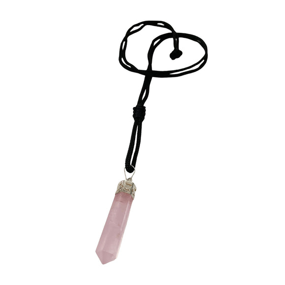 Crystal Pencil Pendant - Rose Quartz