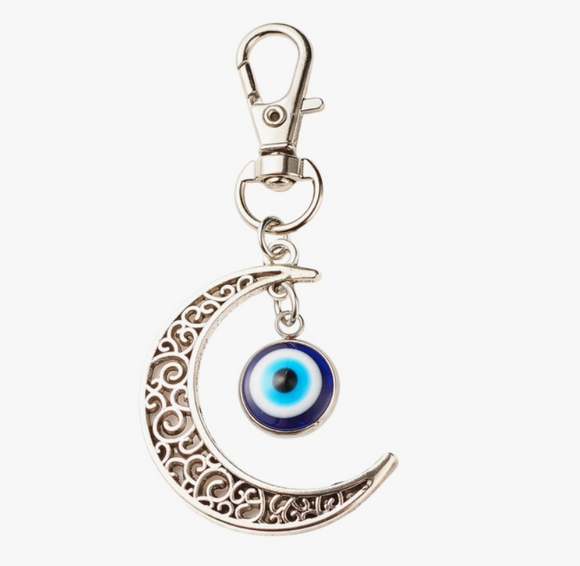Keyring - Evil Eye & Crescent Moon
