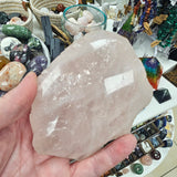 Crystal Half Polished & Half Raw - Rose Quartz