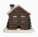 Incense Cone Burner - Winter Log Cabin