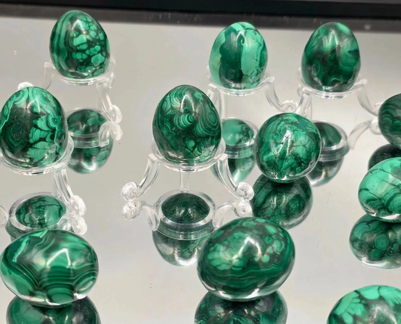 Crystal Egg - Malachite