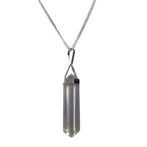Crystal Double Point Pendant - Opalite