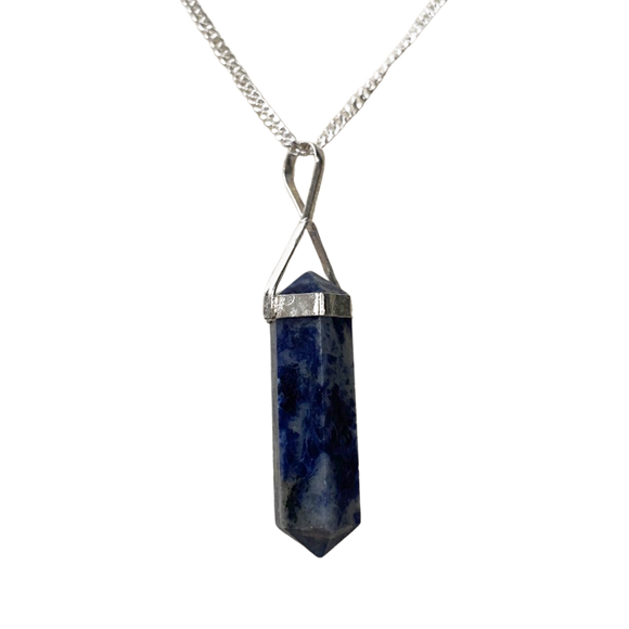 Crystal Double Point Pendant - Sodalite