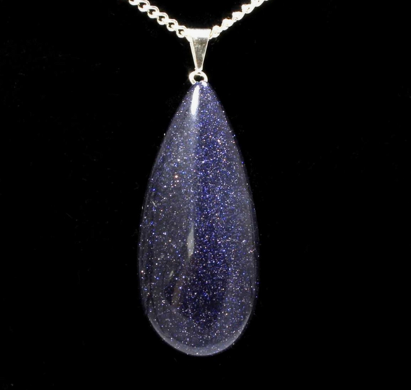 Teardrop Pendant - Blue Goldstone