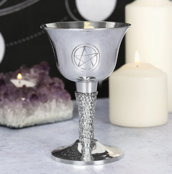 Silver Metal Pentagram Chalice