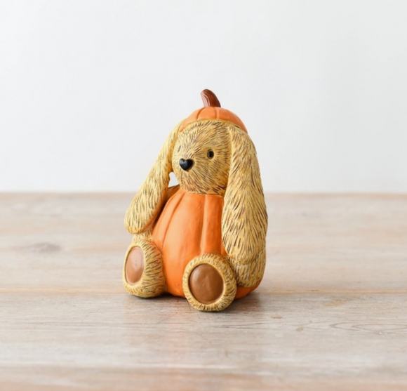 Pumpkin Dressed Rabbit Ornament 11cm