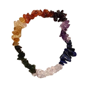 Gemstone Chip Stretch Bracelet - 7 Chakra