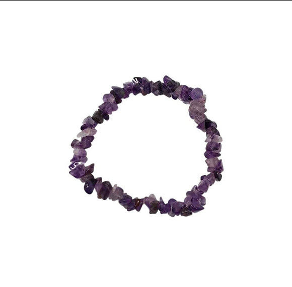 Gemstone Chip Stretch Bracelet - Amethyst