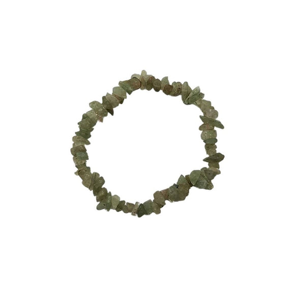 Gemstone Chip Stretch Bracelet - Green Aventurine