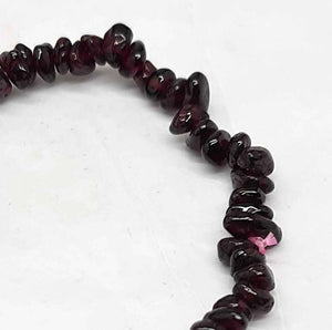 Gemstone Chip Stretch Bracelet - Hessonite Garnet