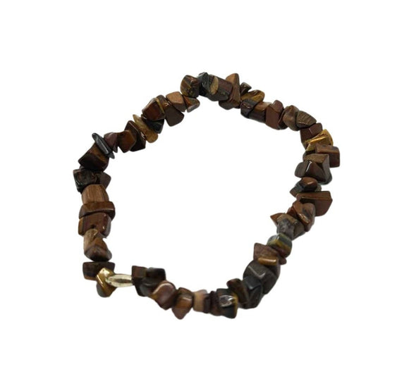 Gemstone Chip Stretch Bracelet - Tiger's Eye