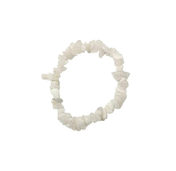 Gemstone Chip Stretch Bracelet - White Agate