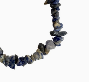 Gemstone Chip Stretch Bracelet - Sodalite