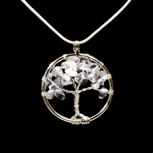 Crystals - Tree of Life Pendant - Clear Quartz