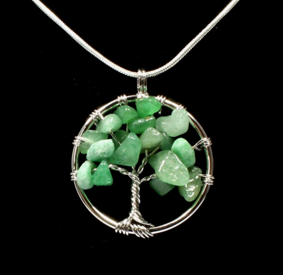 Crystals - Tree of Life Pendant - Green Aventurine