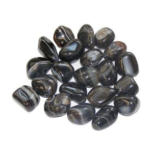 Crystals - Polished Tumble Stones - Black Banded Agate