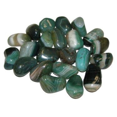Crystals - Polished Tumble Stones - Green Banded Agate