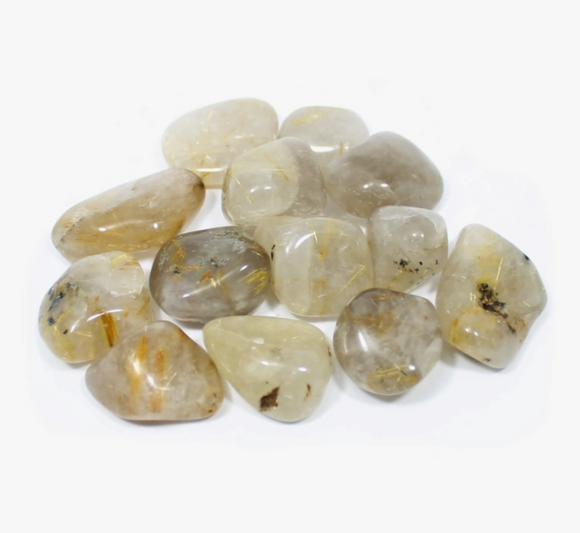 Crystals - Polished Tumble Stones - Rutilated Quartz