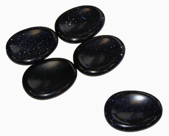 Crystal Worry Stone - Blue Goldstone