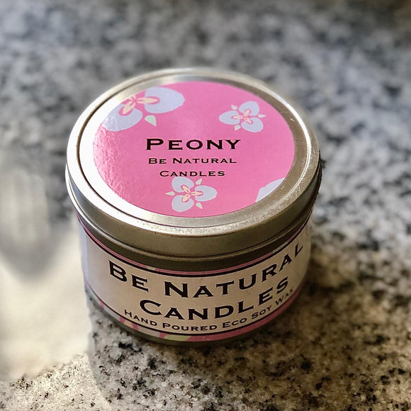 Be Natural - Tinned Soy Candle - Peony
