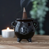 Incense Holder - Ceramic Cauldron - For Sticks or Cones