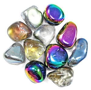 Crystals - Polished Tumble Stones - Rainbow Aura Quartz
