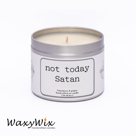 Vegan Soy Wax Candle - Not Today Satan