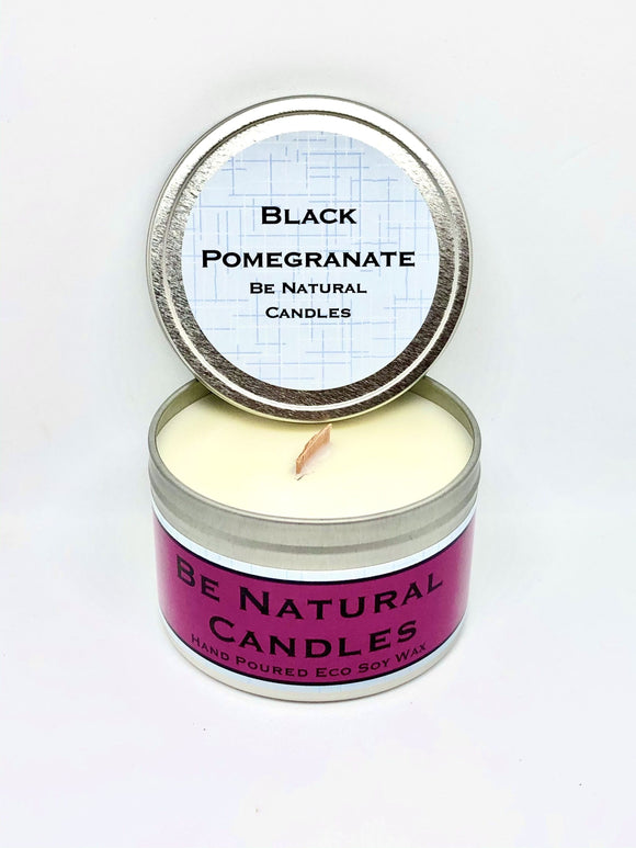Be Natural - Tinned Soy Candle - Black Pomegranate