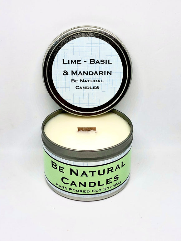 Be Natural - Tinned Soy Candle - Lime Basil & Mandarin